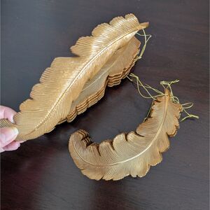 Wayfair Gold Feather Christmas Tree Holiday Ornaments Set of 12